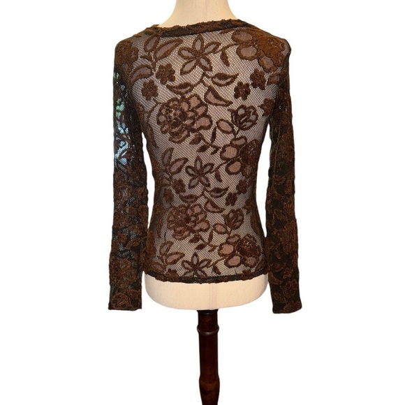 Festival Long Sleeved Sheer Fitted Floral Top - Picture 2 of 2